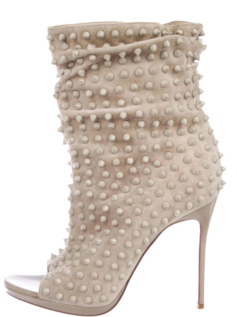 Christian Louboutin Guerilla Spiked Booties in Tan 37.5 EUC